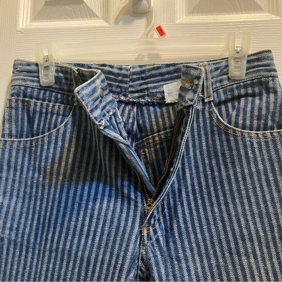 RARE 1980’s Gasoline Jeans | Paris, France Striped Denim | High Waist Sz. 11 Jrs - Picture 9 of 12